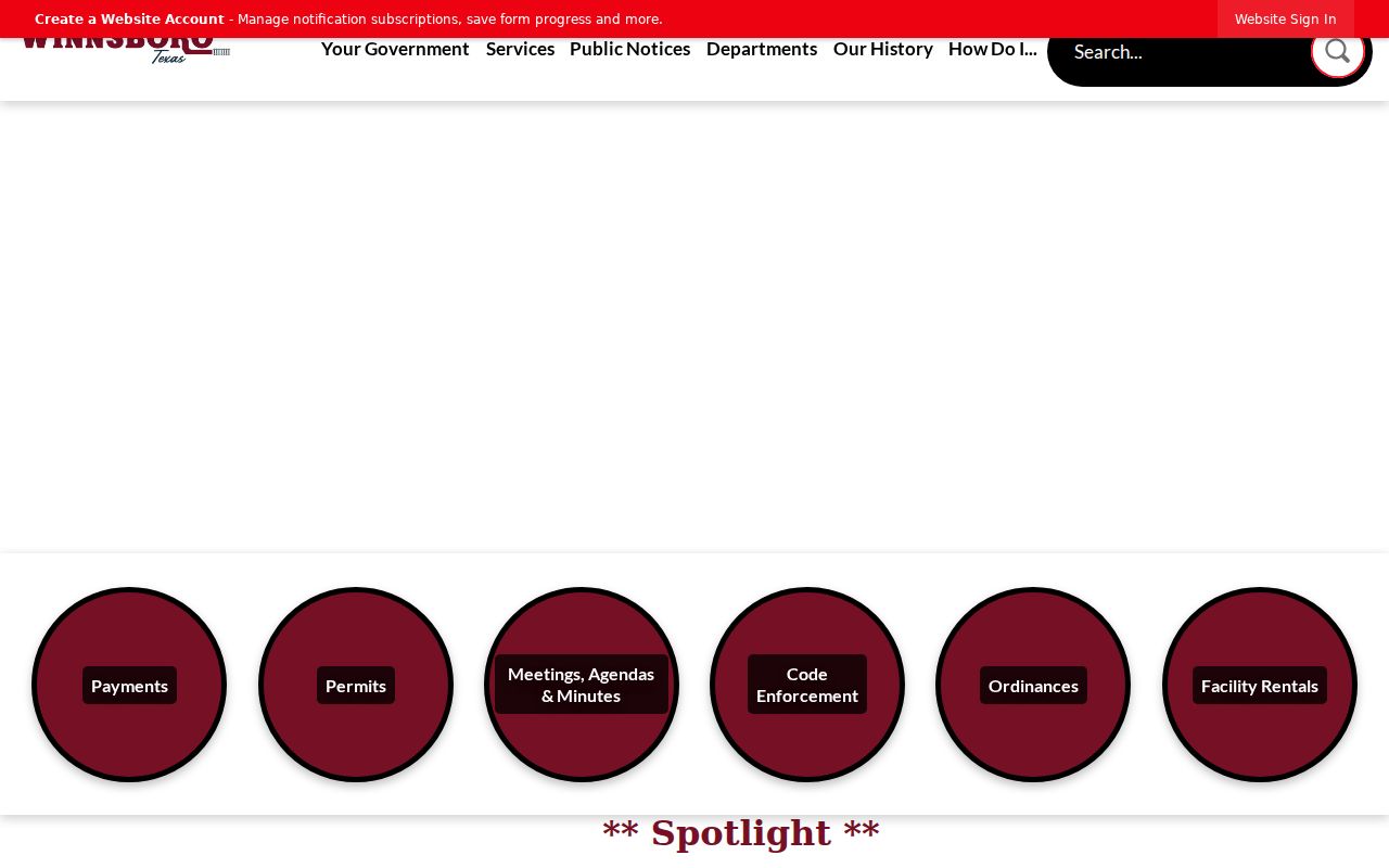 Winnsboro record check official City Hall website